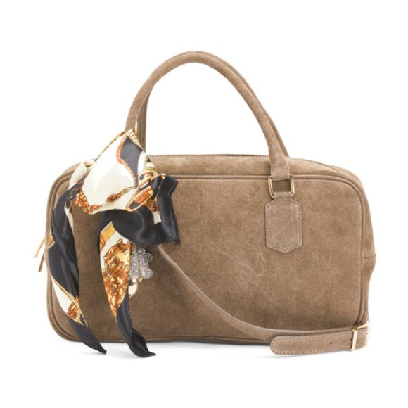 ISADORA Made In Italy Suede Booling Bag - Picture 1 of 4